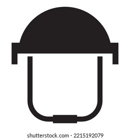 military helmet icon vector design template in black color isolated sign on white background