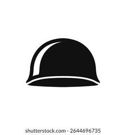Icono de casco militar. Vector. Diseño plano.