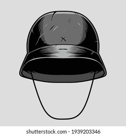 MIlitary Helmet Illustration, can be used for mascot, logo, apparel and more