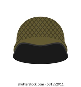 Military helmet isolated. Soldier protective hard hat on white background
