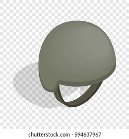 Military Helmet Isometric Icon 3d On A Transparent Background Vector Illustration