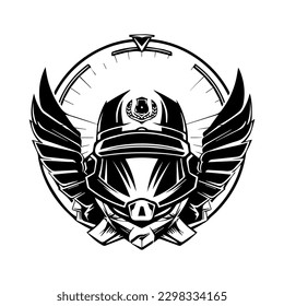Military helmet logo design is strong and bold, perfect for brands that want to showcase toughness and resilience.