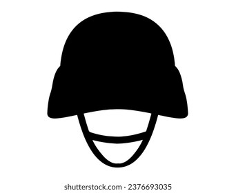 Military helmet silhouette vector art white background