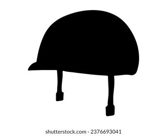 Military helmet silhouette vector art white background