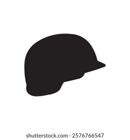 Military helmet silhouette vector design illustration. Soldier old helmet vector design. Isolated on white background. 