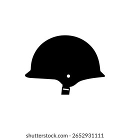 Militärische Helm Silhouette Vektor flache Illustration Design.