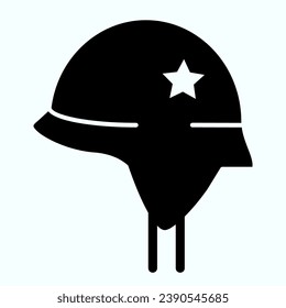 Military helmet solid icon. USA army helmet vector illustration isolated on white. Uniform glyph style design, designed for web and app. Eps 10