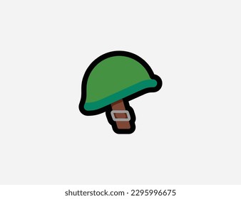 Military Helmet vector icon. Emoji illustration. Isolated Soldier helmet vector emoticon