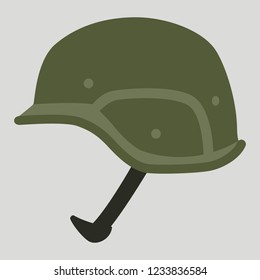 military helmet,  vector illustration.flat style, profile side
