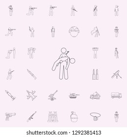 military helps a wounded man icon. Army icons universal set for web and mobile