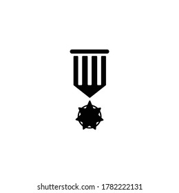 Military honor medal icon isolated on white