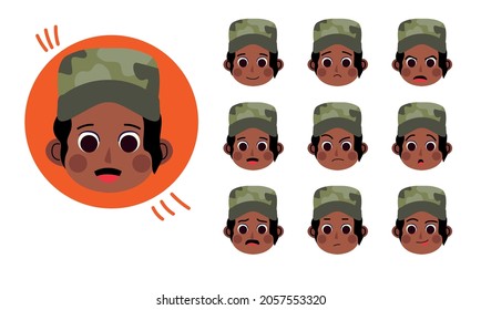 Military. Human character for your scenes.Character ready for animation. Funny cartoon. The set for the character animation.