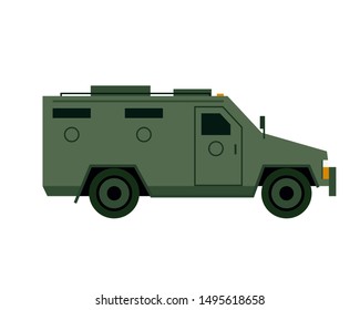 Military Humvee Icon. Clipart Image Isolated On White Background