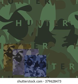 Military, hunter, traveler camouflage seamless pattern, for textile garment, t-shirt, printing, background, wallpaper, decoration, vector illustration