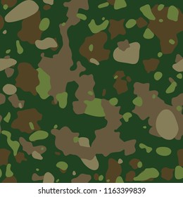 Military or hunting camouflage background. Seamless pattern.Brown, green color. Vector illustration. 