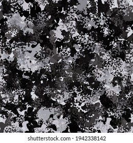 Military and hunting camouflage dark flecktarn seamless pattern