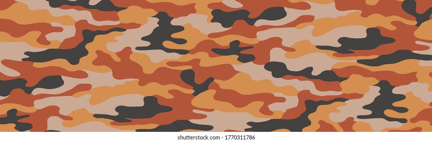 Military or hunting panoramic khaki geometric seamless pattern - Vector illustration