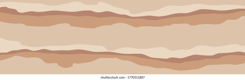 Military or hunting panoramic khaki geometric seamless pattern - Vector illustration