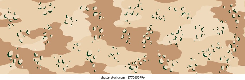 Military or hunting panoramic khaki geometric seamless pattern - Vector illustration