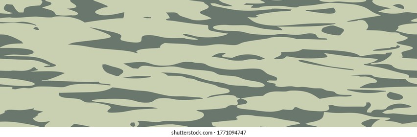 Military or hunting panoramic khaki geometric seamless pattern - Vector illustration