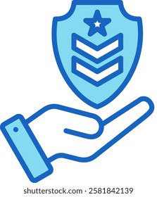 Military Icon Blue Vector Illustration