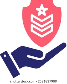 Military Icon Fill Vector Illustration