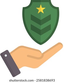 Military Icon Flat Vector Illustration