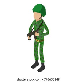 Military icon. Isometric illustration of military vector icon for web