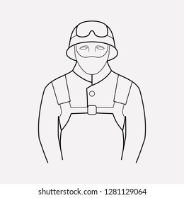 Military icon line element. Vector illustration of military icon line isolated on clean background for your web mobile app logo design.