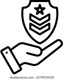 Military Icon Line Vector Illustration