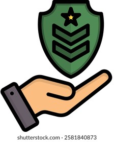 Military Icon Lineal Color Vector Illustration