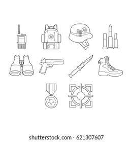 Military Icon Set Stock Vector (Royalty Free) 621307607 | Shutterstock