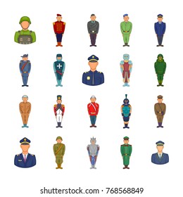 Military icon set. Cartoon set of military vector icons for your web design isolated on white background