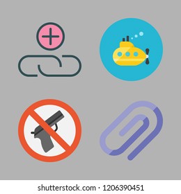 military icon set. vector set about weapons, attach, submarine and attachment icons set.