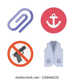 military icon set. vector set about attach, weapons, vest and anchor icons set.