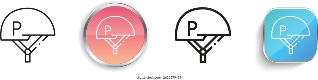 military icon. Thin Linear, Regular and Button Style Design Isolated On White Background