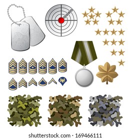 Military icons and design elements