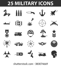 Military icons set.