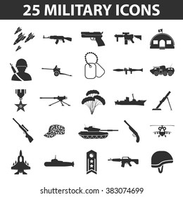 Military Icons Set.