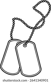 Military id tags outline - Dog tags design