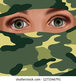military illustration soldier vector eyes
