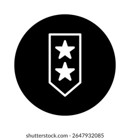 Uma insígnia militar com duas estrelas dentro de um símbolo de escudo em formato vetorial projetos e projetos adequados