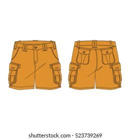 Military Inspired Cargo Shorts Template