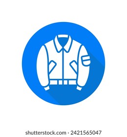 Military jacket flat style vector icon. Army equipment.