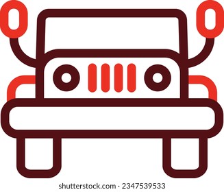 Military Jeep Glyph Two Color Icon For Personal And Commercial Use.
