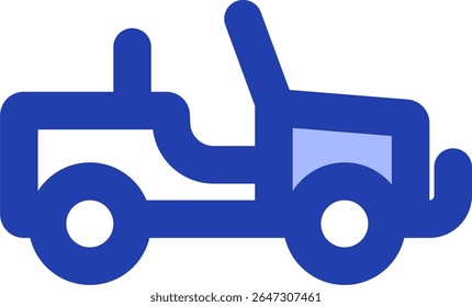 ícone de jipe militar design de estilo azul