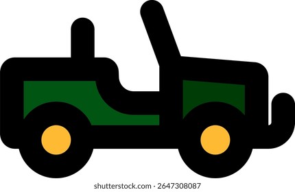 design de estilo de cor de ícone de jipe militar