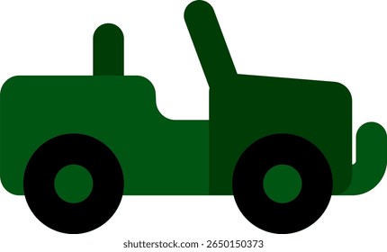 military jeep icon flat style design