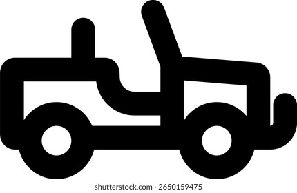 military jeep icon outlined style design