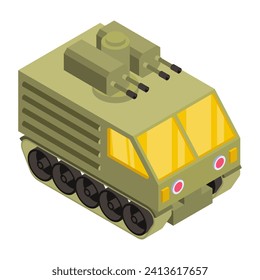Military jeep in isometric style icon 